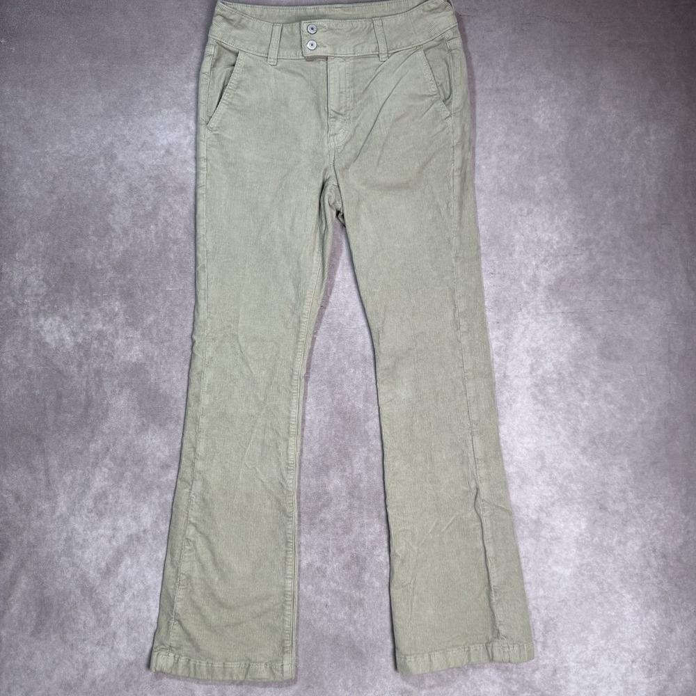 American Eagle Pants Womens 8R beige Corduroy High Rise Kick Boot Stretch Flare